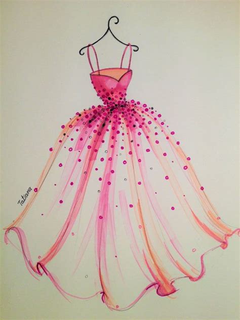 Original Fashion Illustration The Pink Dress Etsy Fashion