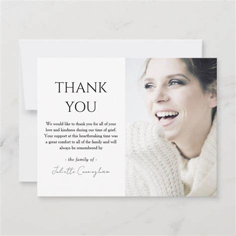 A Simple Funeral Thank You Card To Send Out To People Who Have Shown