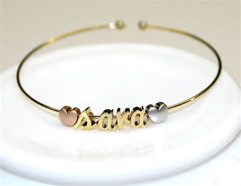 Lowercase Initial Charm With Gold Bangle Dainty Initial Bangle Bracelet