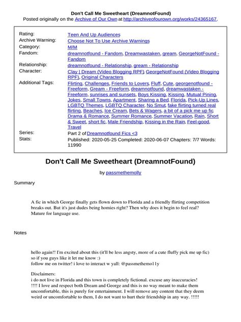 Dont Call Me Sweetheart Pdf