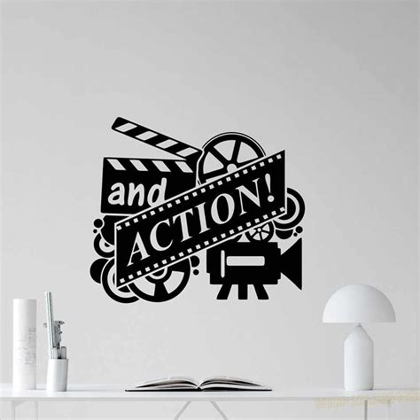 Action Movie Wall Decal Film Reel Cinema Home Theater Vinyl Sticker