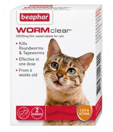 Beaphar Wormclear Cat Kitten Wormer Kill Roundworm Tapeworm Vet