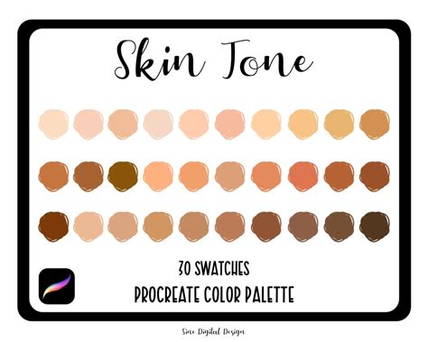 Skin Tone Color Palette For Procreate App Ipad Procreate Etsy