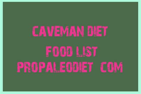 The Caveman Diet Food List Pro Paleo Diet