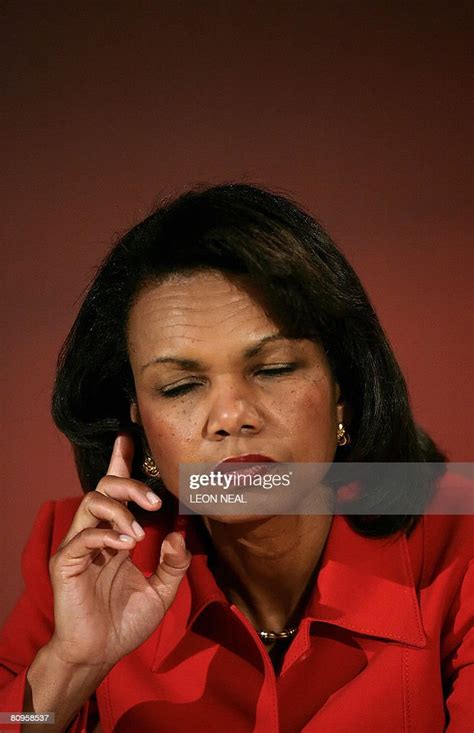 us secretary of state condoleezza rice listens to questions from news photo getty images