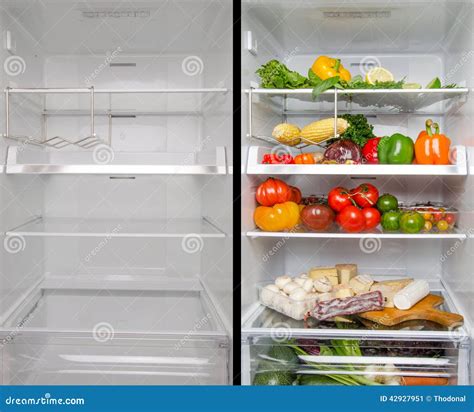 Empty And Full Refrigerator Stock Image Image Of Cooler Nutrition