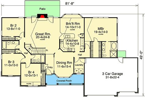 Split Bedroom Country Ranch Home Plan 57143ha Architectural Designs