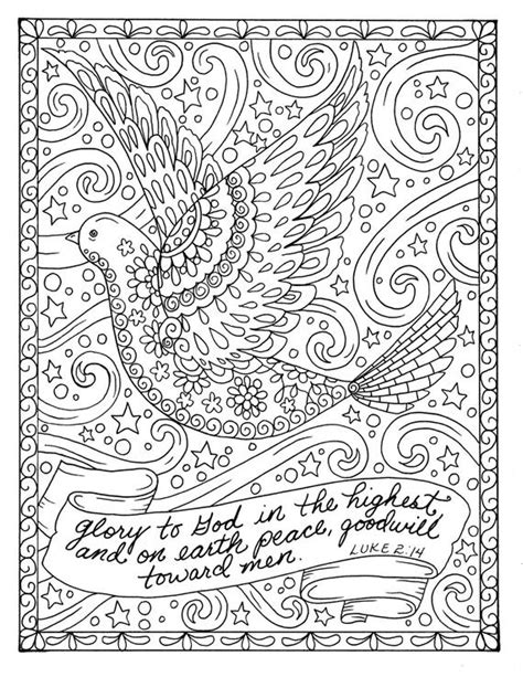 Excellent christian coloring pages for adults 1074 unknown. Christmas Coloring page dove Christian Scripture Adult ...