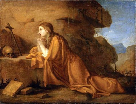 Saint Mary Magdalen In Prayer Painting Eustache Le Sueur Oil Paintings