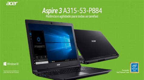 Notebook Acer Aspire 3 A315 53 P884 Intel Pentium Gold 4gb De Ram 500gb