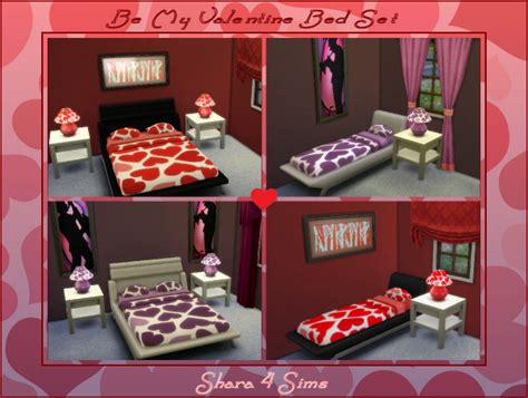 Be My Valentine Bed Set At Shara 4 Sims Sims 4 Updates