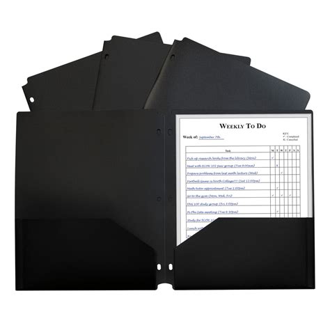 Two Pocket Heavyweight Poly Portfolio Folder With Three Hole Punch