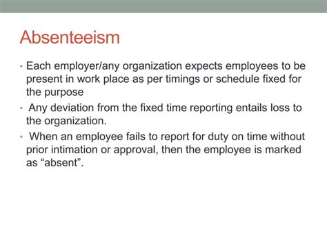 Labour Turnover And Absenteeism