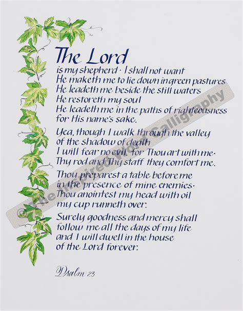 The Lord Is My Shepherd Prayer Printable