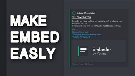 Embeder BY A Simple And Visual Tool To Make Embed Without Code Make Your Discord Look Better