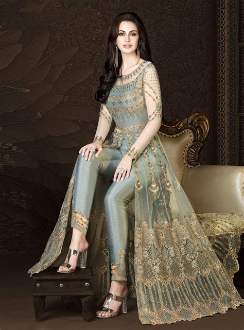 Buy Gray Net Pant Style Suit 143408 Online At Lowest Price From Huge Collection Of Salwar Kame