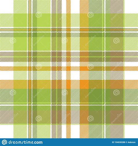 Green Plaid Fabric Texture Seamless Pattern Stock Vector Illustration