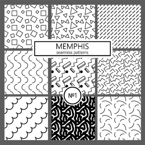 Collection Of Swatches Memphis Patterns Seamless Fashion 80 90s