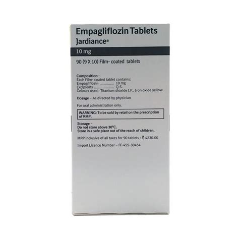 Jardiance 10mg Tablet 10'S - Buy Medicines online at Best Price from