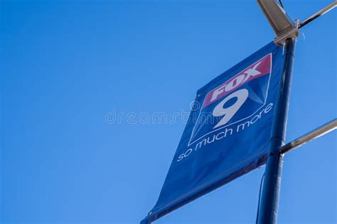 Fox 9 Tv Station Banner At The News Broadcast Booth At The Minnesota