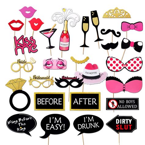 Buy Bachelorette Party Photo Booth Props Kitkonsait Girls Night Out Games Bachelorette Party