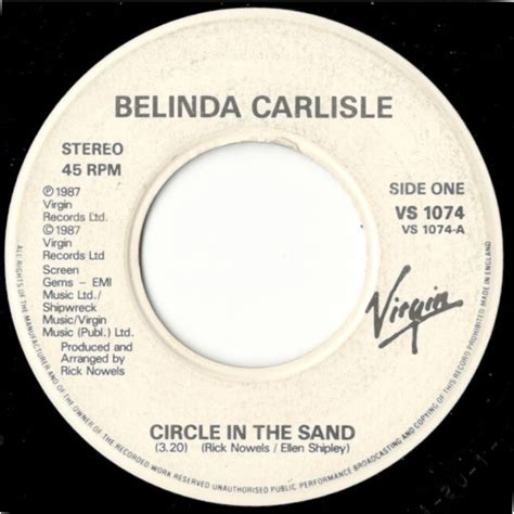 Belinda Carlisle Circle In The Sand 1987 Paper Labels Large Center Vinyl Discogs