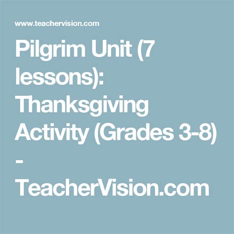 Pilgrim Unit 7 Lessons Thanksgiving Activity Grades 3 8