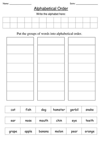Alphabetical Order Words With Images By H4nn4hww Uk Teaching