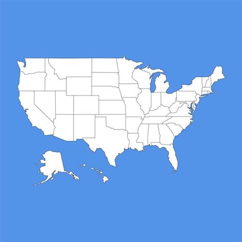 Mapa Dos Eua Ilustra O Vetorial Do Continente Azul Branco Estados Unidos Pa S Norte Americano