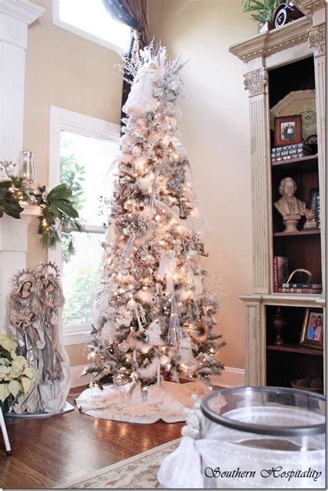 Merry Christmas A White And Silver Christmas Tree