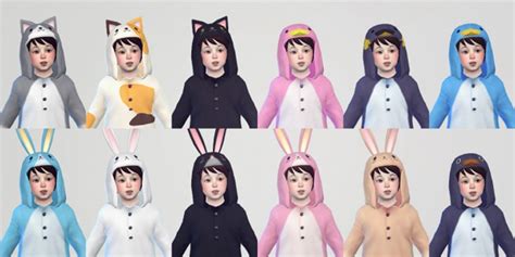 Imadako Animal Night Wear Conversion For Toddler The Sims 4 Catalog