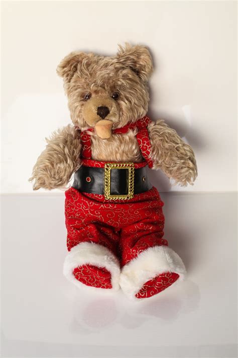 Free Images Antique Play Old Decoration Red Material Teddy Bear