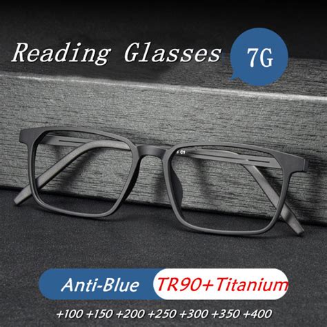 Oyki Titanium Reading Glasses Men Tr90 Anti Blue Light Computer