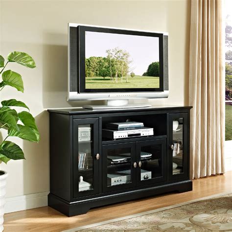 Walker Edison Wood Highboy Style 55 Inch Tv Cabinet Black W52c32bl