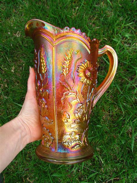 Fieldflower Water Pitcher Super Iridescence Old Imperial Carnival