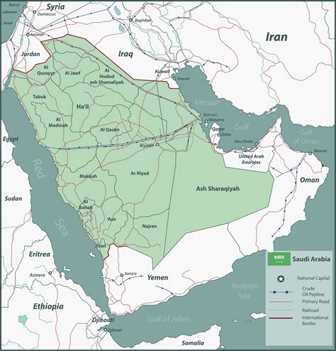 Detailed map of saudi arabia and neighboring countries. Saudi Arabia Map - Guide of the World