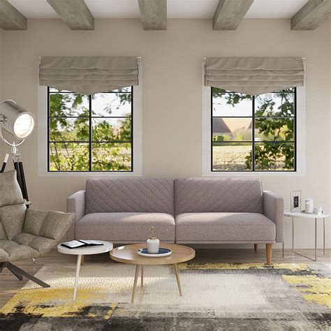 Kepooman 78 Mid Century Modern Velvet Tufted Sofa Bed For Small Space