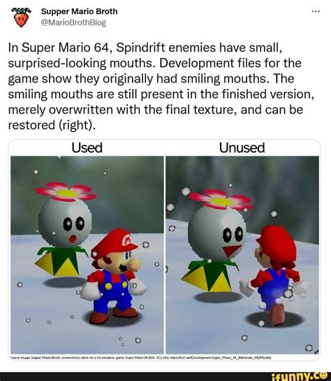 Supper Mario Broth In Super Mario 64 Spindrift Enemies Have Small