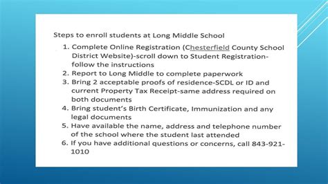 Enrollment Information About Us Long Middle School