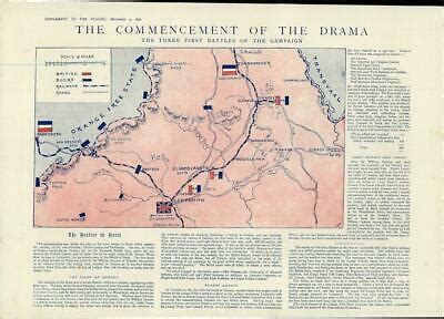 1899 COLOUR BOER WAR Map First Battles Dundee Elands Laagte 423