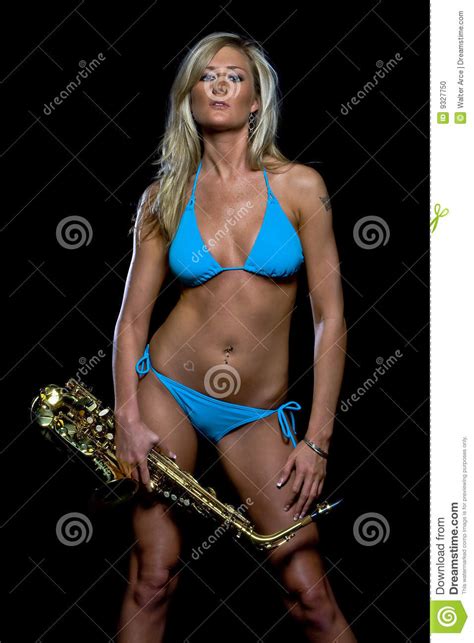 And that all she wants, is for you, to thrive. Model with a Saxaphone stock photo. Image of musical ...