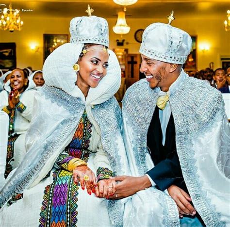 Clipkulture Ethiopian Couple In Traditional Wedding Robes And Crowns