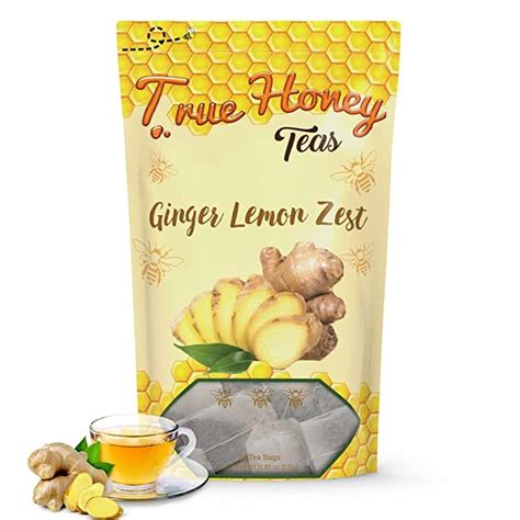 Amazon Com True Honey Lemon Ginger Tea Bags Honey Crystals Blended