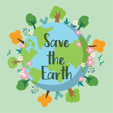 Save The Earth Poster Ilustrasi