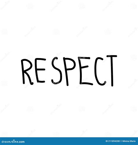 Vector Simple Single Lettering Respect Hand Drawnillustration Of