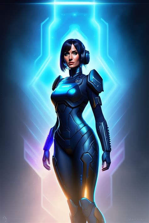 Lexica Cortana Hologram From Halo 1 With Headpones On Illustration