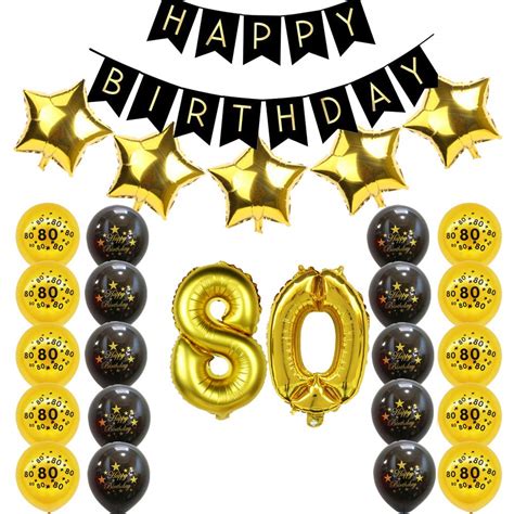 Buy 80th Birthday Party Decorations Happy Birthday Banner80th Gold