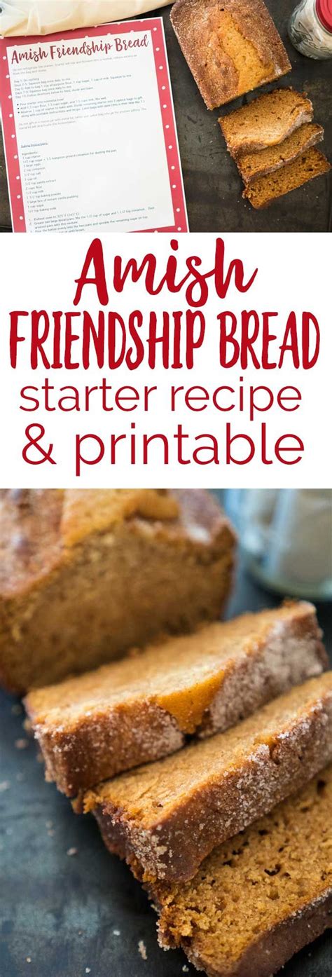 Amish Friendship Bread Printable Recipe Printable Templates