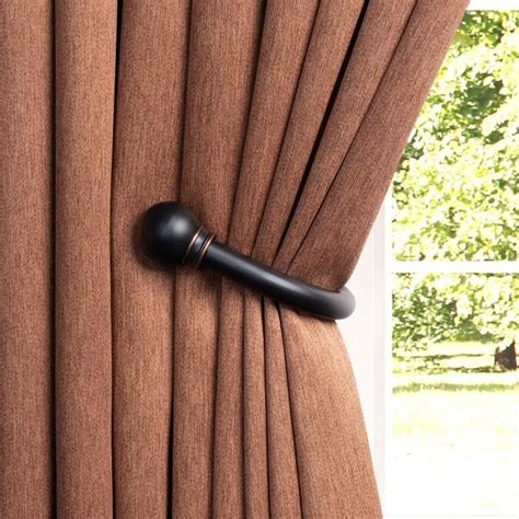 The Haven Collection 2 Pack 138 In Oil Rubbed Bronze Curtain Holdbacks