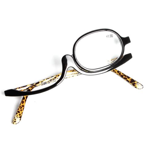 Womens Magnifying Makeup Reading Glasses Flip Down Lens Folding Cosmetic Make Up Glasses